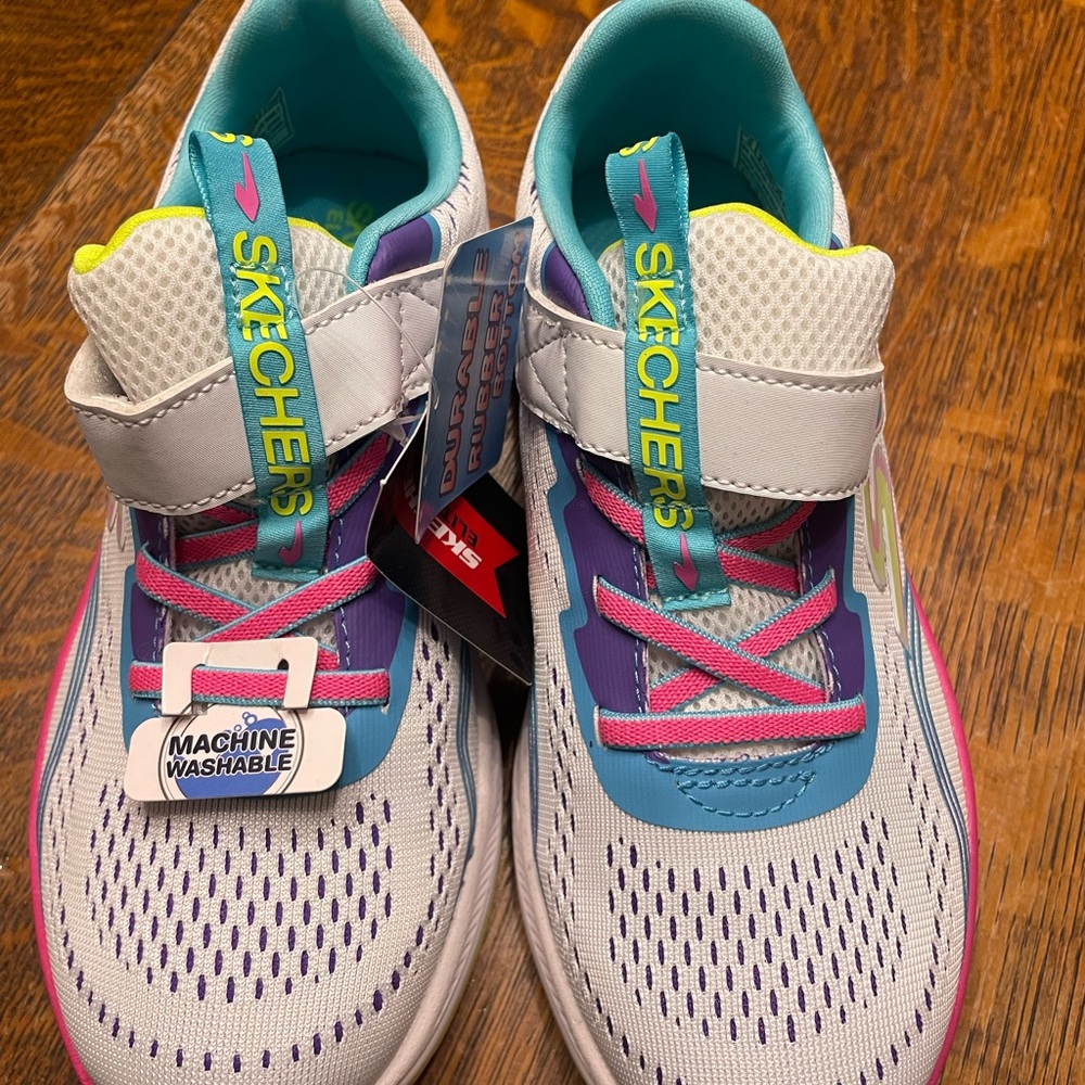 Skechers Kids' Gray and Purple Sneakers